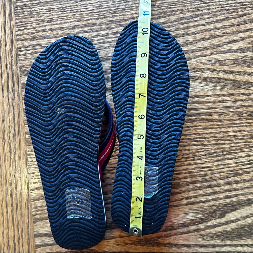 Floppi Women's Red White Blue Flip Flop Sandals Size 10 1/2 -see measurements - Picture 7 of 7